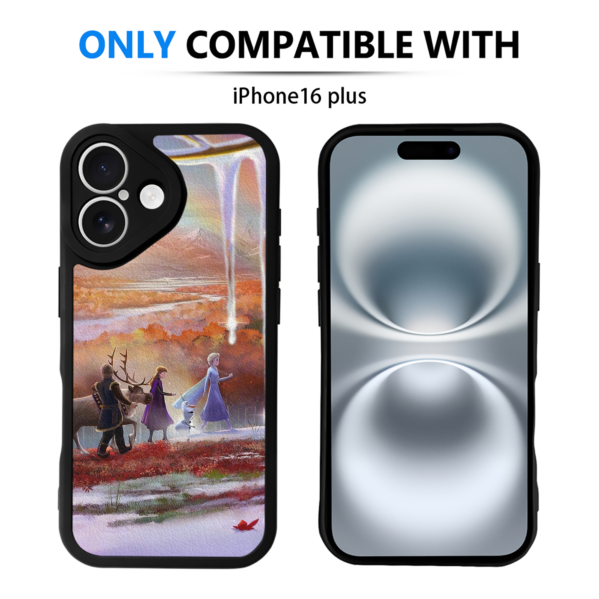 （画像用） アナと雪の女王 アンナ エルサ Frozen Anna Elsa 【iPhone 16シリーズ対応】シリコンスマホケース（レザー調） 材質：シリコン